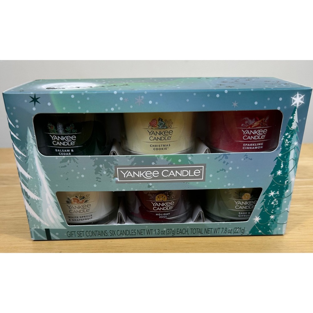 Yankee Candle Mini Votive Gift Set 6pk Multi Holiday Scents Christmas Festive